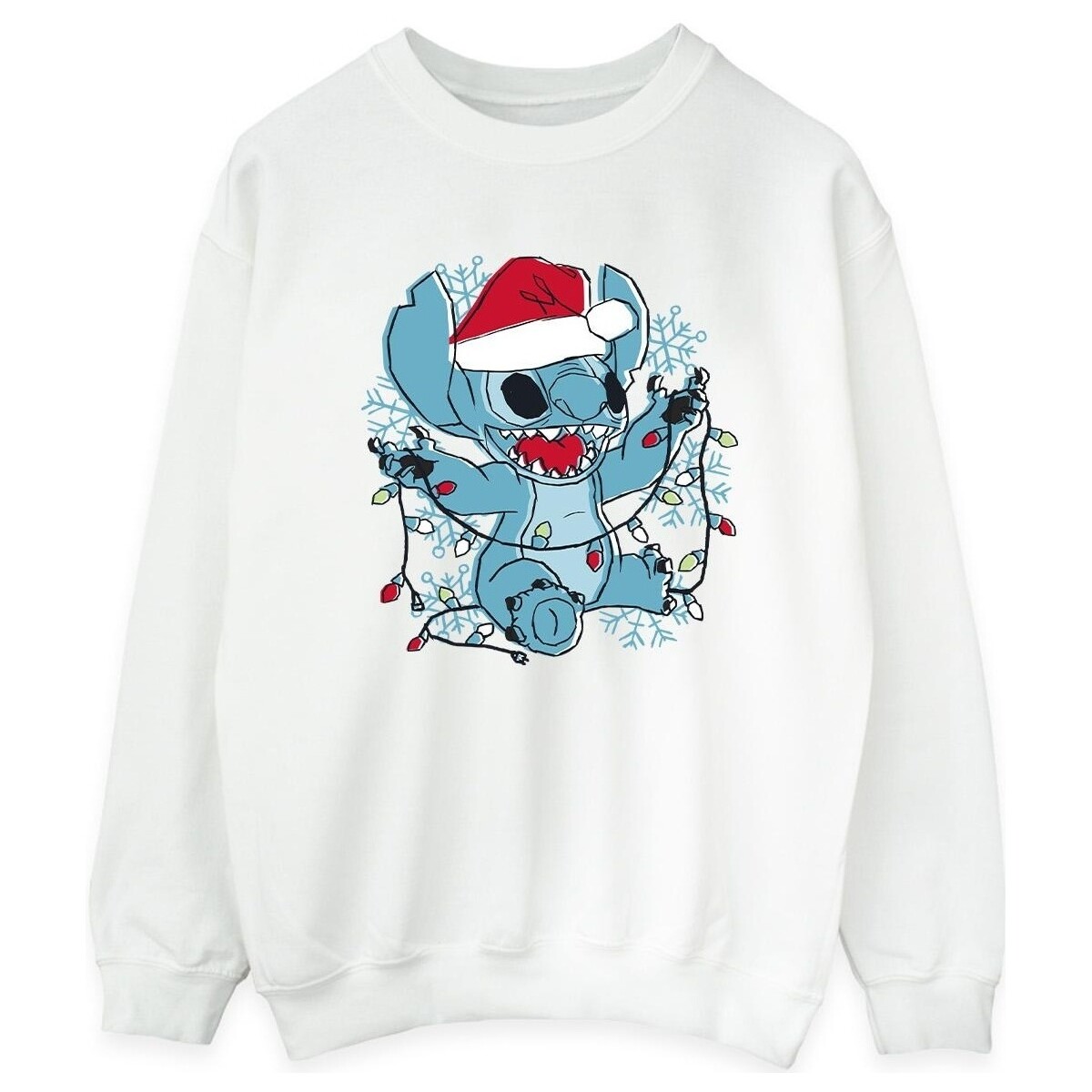 Vêtements Femme Sweats Disney Lilo And Stitch Christmas Lights Sketch Blanc