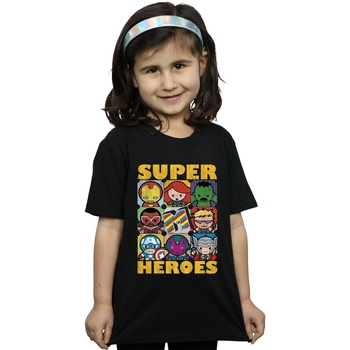 Vêtements Fille T-shirts manches longues Marvel Kawaii Super Heroes Noir