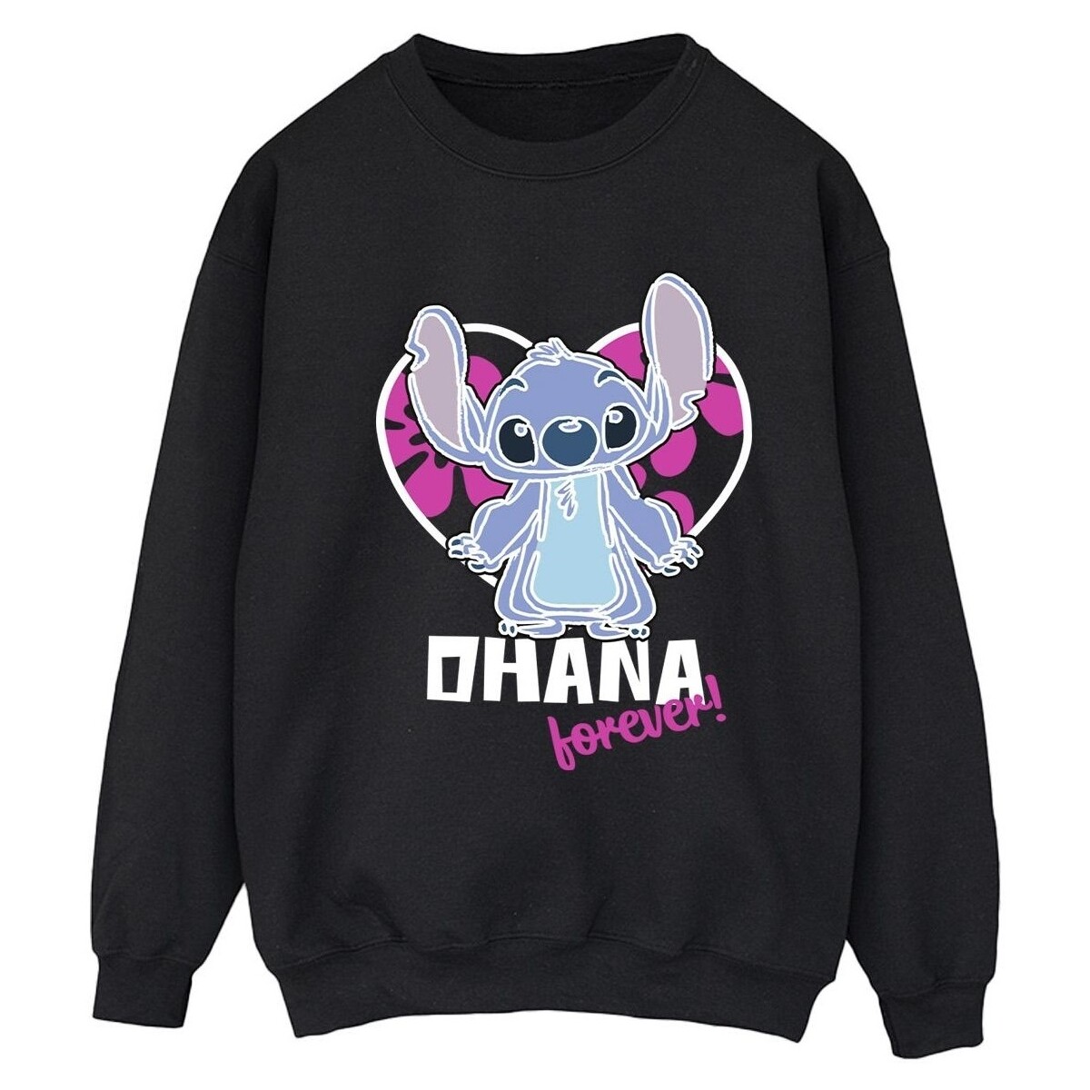 Vêtements Femme Sweats Disney Lilo And Stitch Ohana Forever Heart Noir