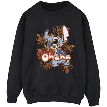 Vêtements Femme Sweats Disney Lilo And Stitch Ohana Orange Hibiscus Noir