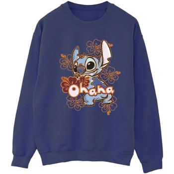 Vêtements Femme Sweats Disney Lilo And Stitch Ohana Orange Hibiscus Bleu
