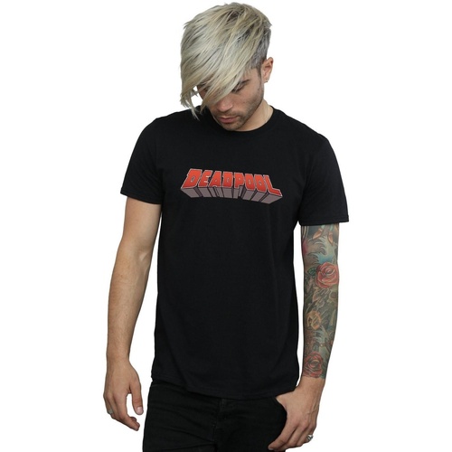 Vêtements Homme T-shirts manches longues Marvel Deadpool Text Logo Noir