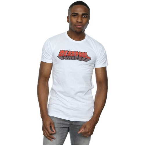 Vêtements Homme T-shirts manches longues Marvel Deadpool Text Logo Blanc