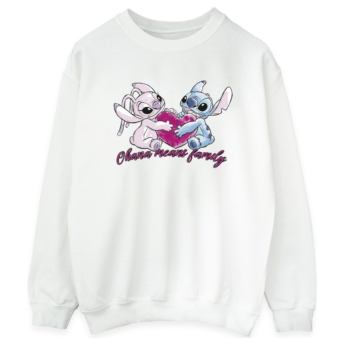 Vêtements Femme Sweats Disney Lilo And Stitch Ohana Heart With Angel Blanc