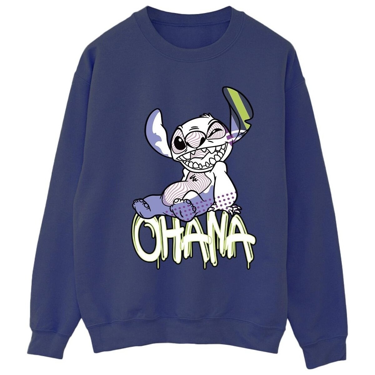 Vêtements Femme Sweats Disney Lilo And Stitch Ohana Graffiti Bleu