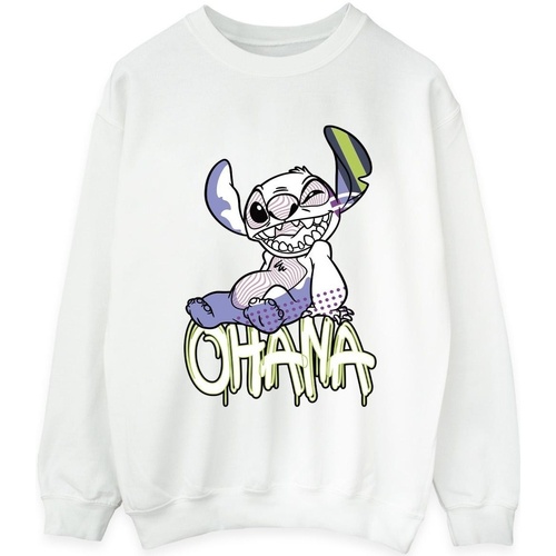 Vêtements Femme Sweats Disney Lilo And Stitch Ohana Graffiti Blanc