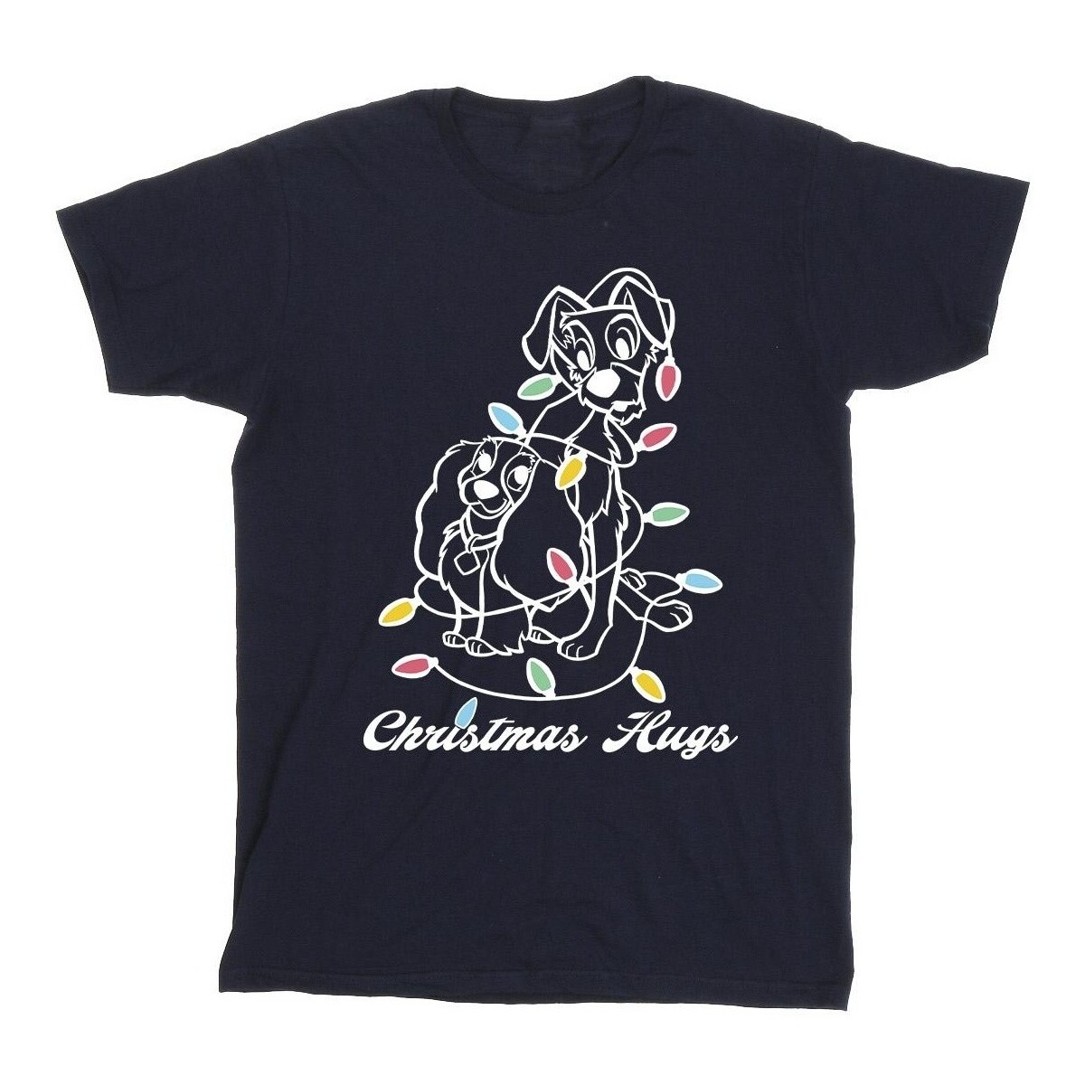 Vêtements Garçon T-shirts manches courtes Disney Lady And The Trump Christmas Hugs Bleu
