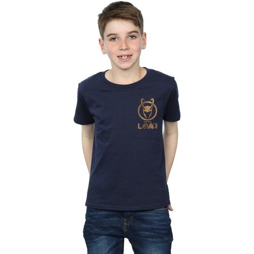Vêtements Garçon T-shirts manches courtes Marvel Loki Horn Logo Faux Pocket Bleu
