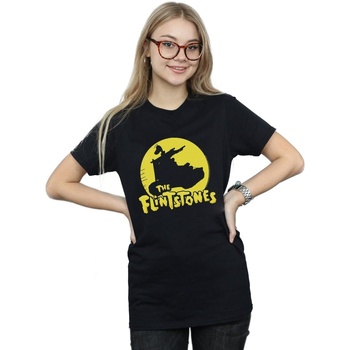 Vêtements Femme T-shirts manches longues The Flintstones Car Silhouette Noir