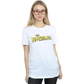 Vêtements Femme T-shirts manches longues The Flintstones Original Logo Blanc