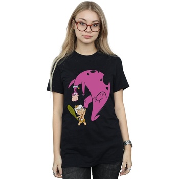 Vêtements Femme T-shirts manches longues The Flintstones Bamm Bamm And Dino Noir