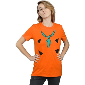 Vêtements Femme T-shirts manches longues The Flintstones Fred Flintstone Costume Print Orange
