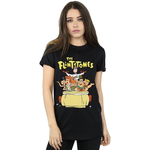 Vêtements Femme T-shirts manches longues The Flintstones The The Ride Noir