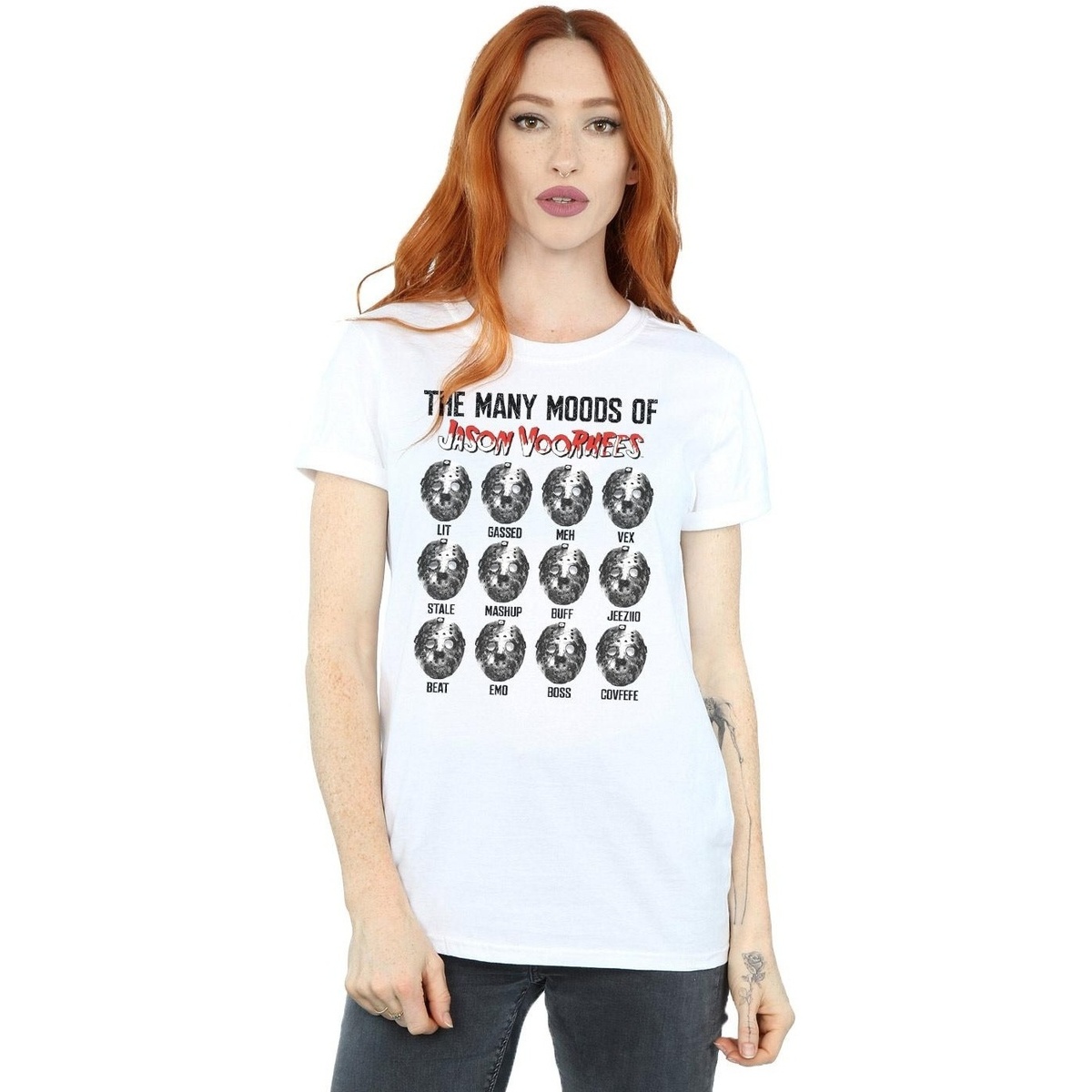 Vêtements Femme T-shirts manches longues Friday 13Th The Many Moods Of Jason Voorhees Blanc