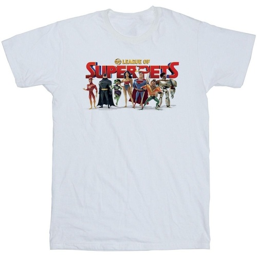 Vêtements Homme T-shirts manches longues Dc Comics DC League Of Super-Pets Group Logo Blanc