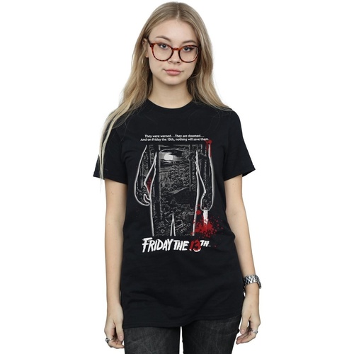 Vêtements Femme T-shirts manches longues Friday The 13Th Bloody Poster Noir
