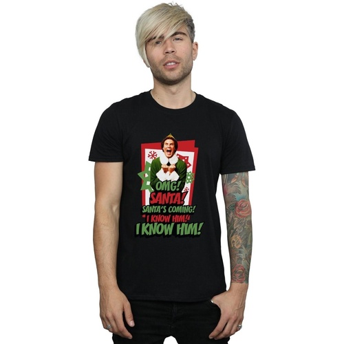 Vêtements Homme T-shirts manches longues Elf OMG Santa Noir