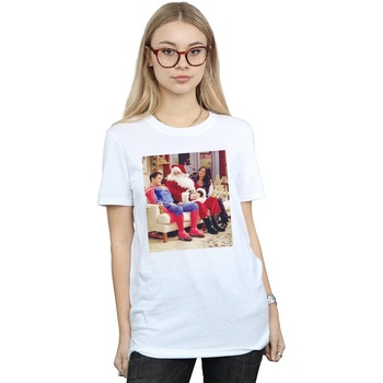 Vêtements Femme T-shirts manches longues Friends Couch Santa Blanc