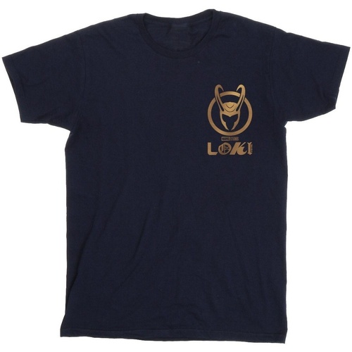 Vêtements Fille T-shirts manches longues Marvel Loki Horn Logo Faux Pocket Bleu