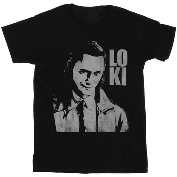 Vêtements Fille T-shirts manches longues Marvel Loki Head Poster Noir