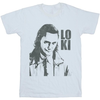 Vêtements Fille T-shirts manches longues Marvel Loki Head Poster Blanc