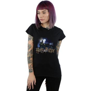 Vêtements Femme T-shirts manches longues Harry Potter Hogwarts Castle Noir