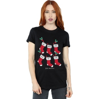 Vêtements Femme T-shirts manches longues Friends Christmas Stockings Noir