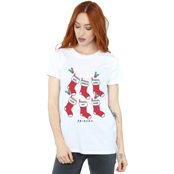 Vêtements Femme T-shirts manches longues Friends Christmas Stockings Blanc