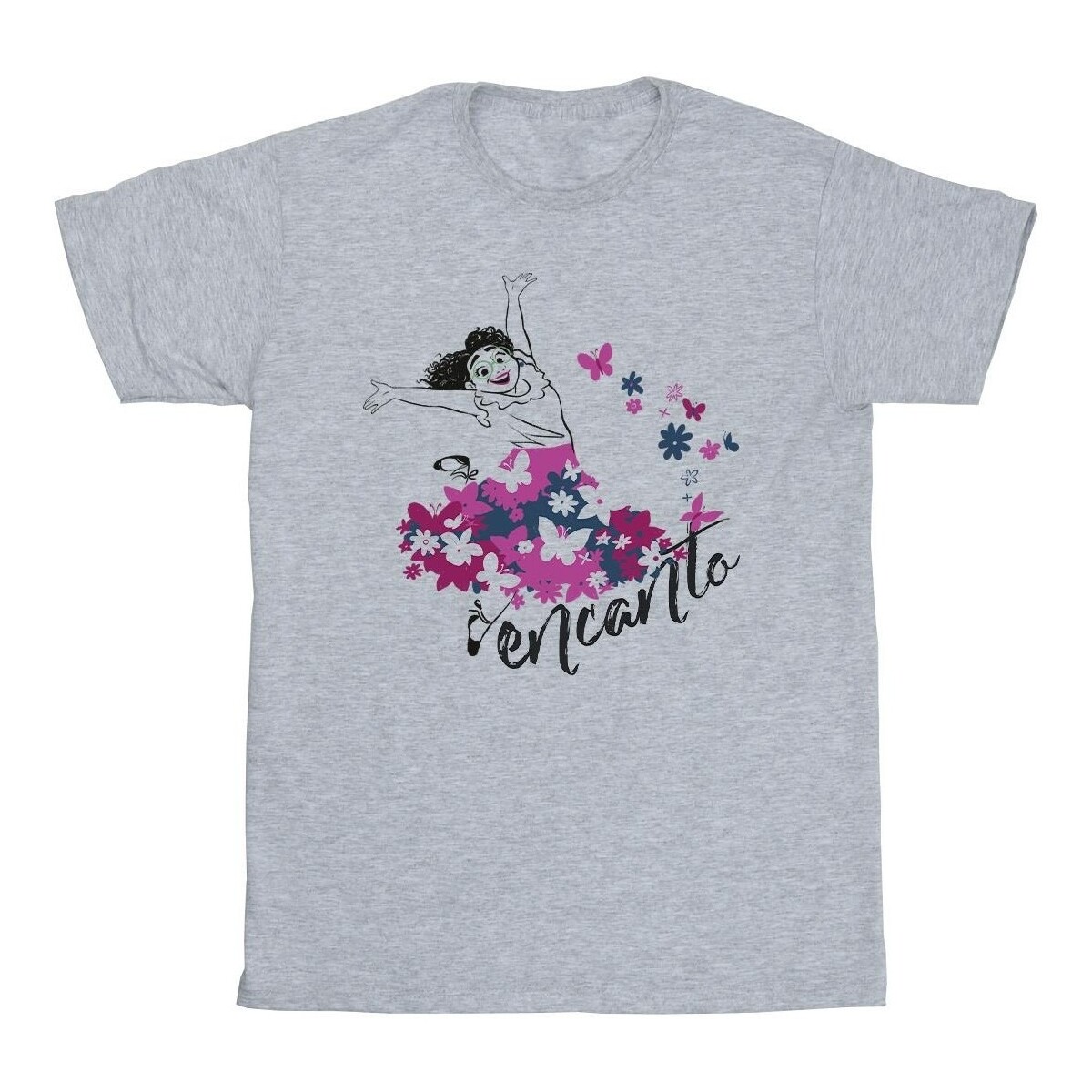 Vêtements Homme T-shirts manches longues Disney Encanto Mirabel Flower Gris
