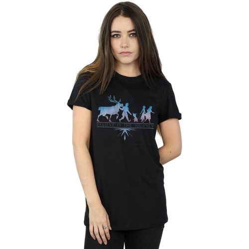 Vêtements Femme T-shirts manches longues Disney Frozen 2 Believe In The Journey Silhouette Noir