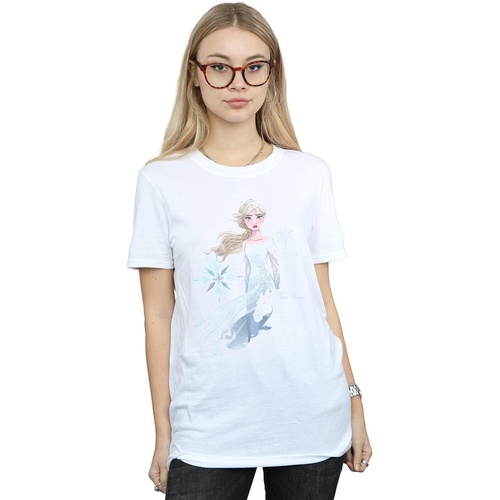 Vêtements Femme T-shirts manches longues Disney Frozen 2 Elsa Nokk Silhouette Blanc