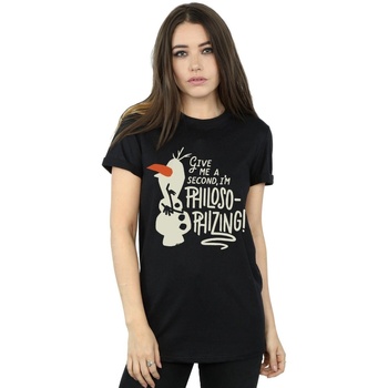 Vêtements Femme T-shirts manches longues Disney Frozen 2 Olaf Philosophizing Noir