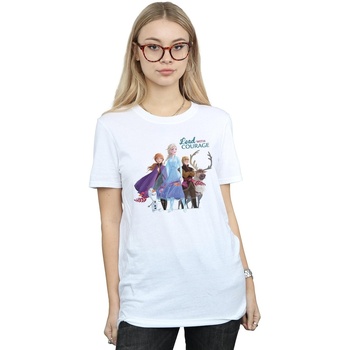 Vêtements Femme T-shirts manches longues Disney Frozen 2 Lead With Courage Blanc