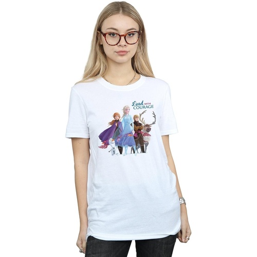 Vêtements Femme T-shirts manches longues Disney Frozen 2 Lead With Courage Blanc
