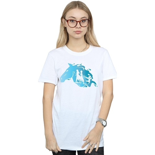Vêtements Femme T-shirts manches longues Disney Frozen 2 Nokk Silhouette Blanc