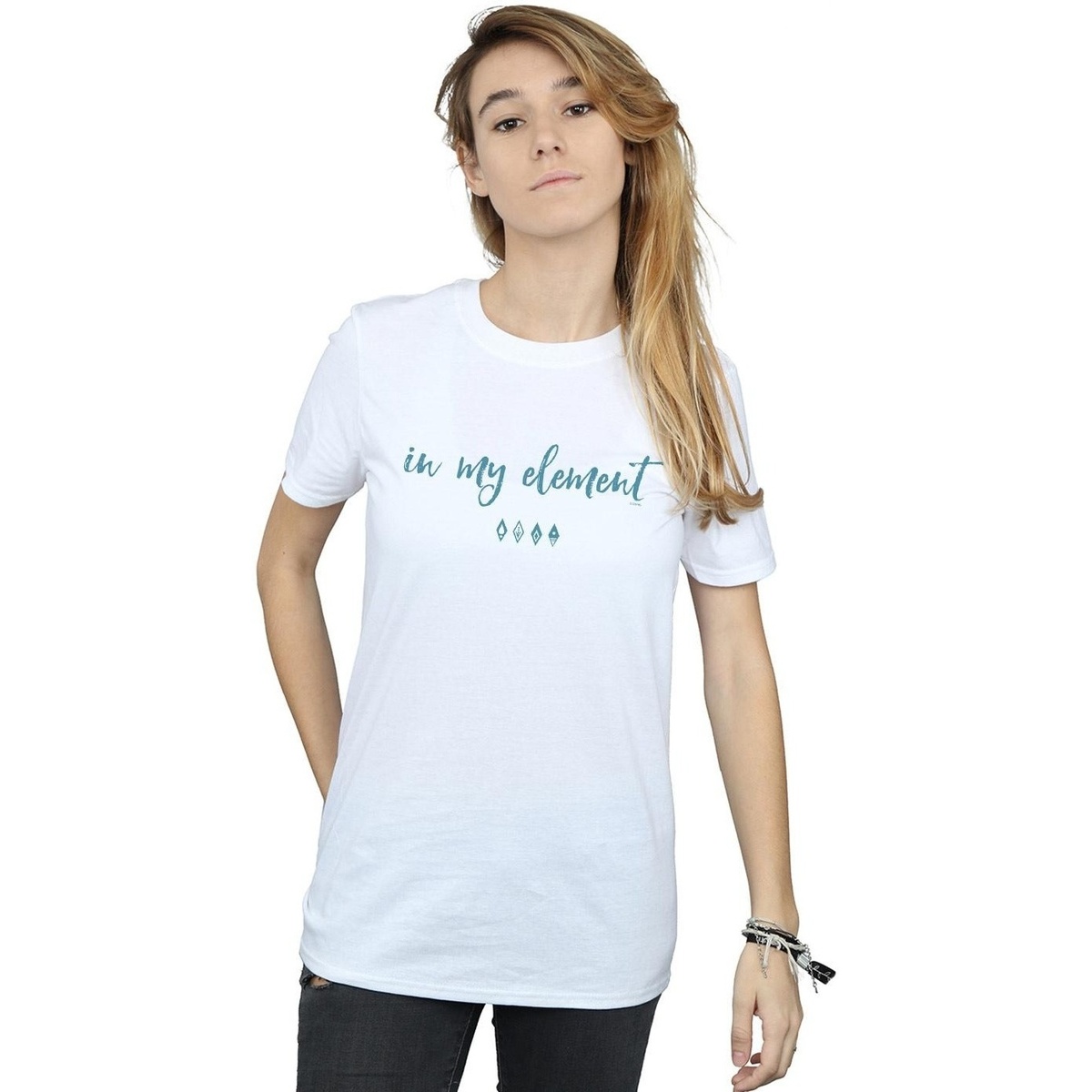 Vêtements Femme T-shirts Ensemble manches longues Disney Frozen 2 In My Element Blanc