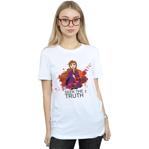 Vêtements Femme T-shirts manches longues Disney Frozen 2 Anna Seek The Truth Wind Blanc