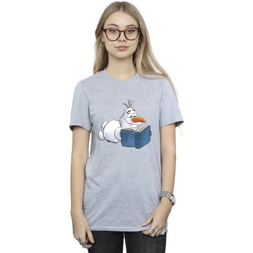 Vêtements Femme T-shirts manches longues Disney Frozen Olaf Reading Gris