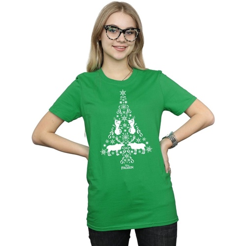 Vêtements Femme T-shirts manches longues Disney Frozen Christmas Tree Vert