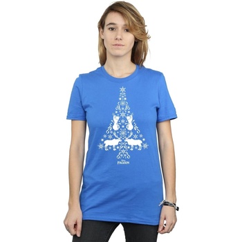 Vêtements Femme T-shirts manches longues Disney Frozen Christmas Tree Bleu