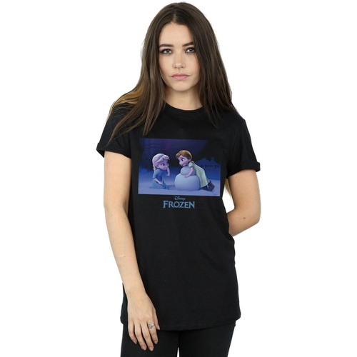 Vêtements Femme T-shirts manches longues Disney Frozen Build A Snowman Noir