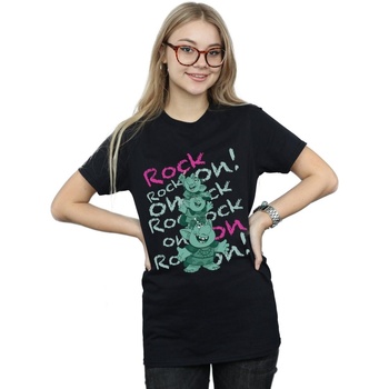 Vêtements Femme T-shirts manches longues Disney Frozen Trolls Rock On Noir