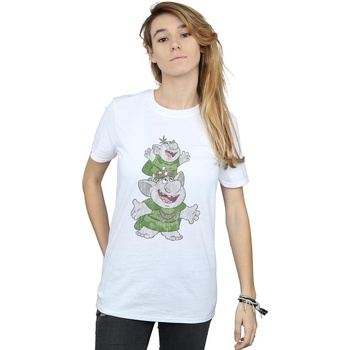 Vêtements Femme T-shirts manches longues Disney Frozen Handstacking Trolls Blanc