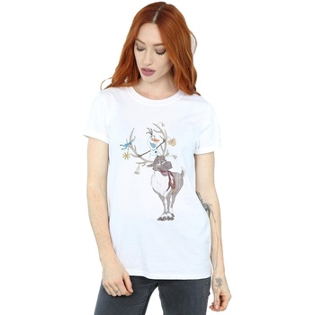 Vêtements Femme T-shirts manches longues Disney Frozen Sven And Olaf Christmas Ornaments Blanc