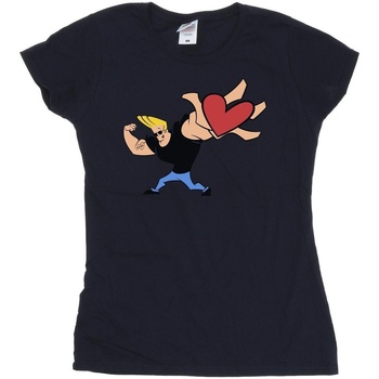 Vêtements Femme T-shirts manches longues Johnny Bravo Heart Present Bleu