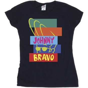 Vêtements Femme T-shirts manches longues Johnny Bravo Rectangle Pop Art Bleu