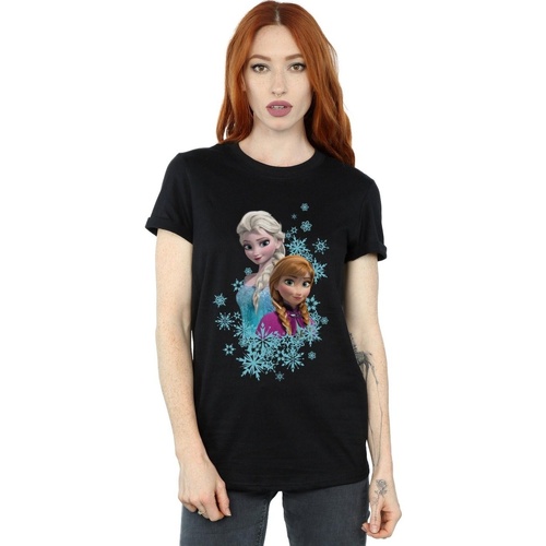 Vêtements Femme T-shirts manches longues Disney Frozen Elsa And Anna Sisters Noir