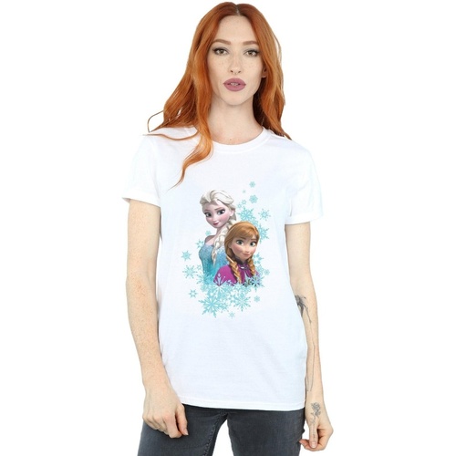 Vêtements Femme T-shirts manches longues Disney Frozen Elsa And Anna Sisters Blanc