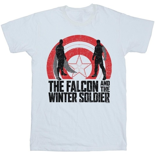 Vêtements Femme T-shirts manches longues Marvel The Falcon And The Winter Soldier Shield Silhouettes Blanc