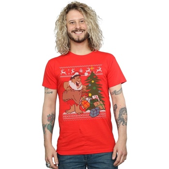 Vêtements Homme T-shirts manches longues The Flintstones Christmas Fair Isle Rouge